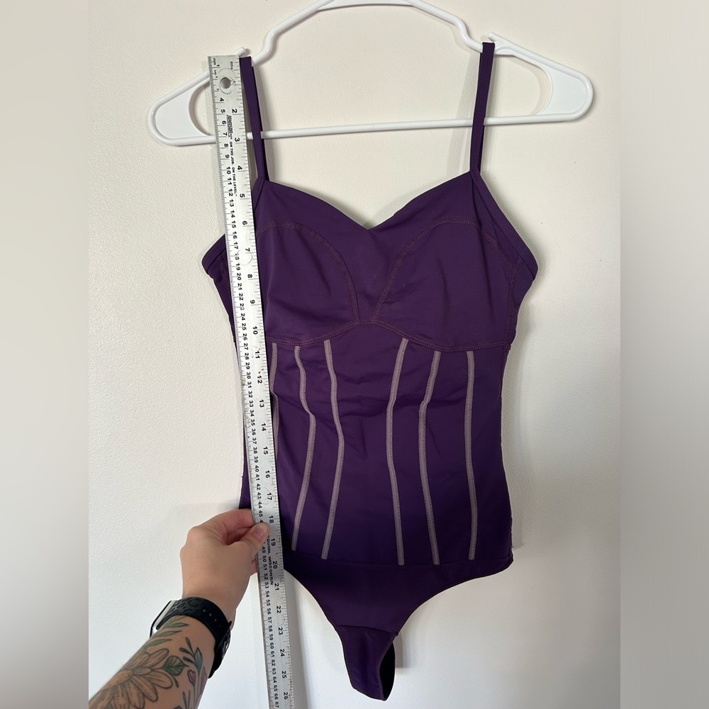 Lululemon Rare Thong Plum Straps Body Suit Size 6 - Picture 3 of 11
